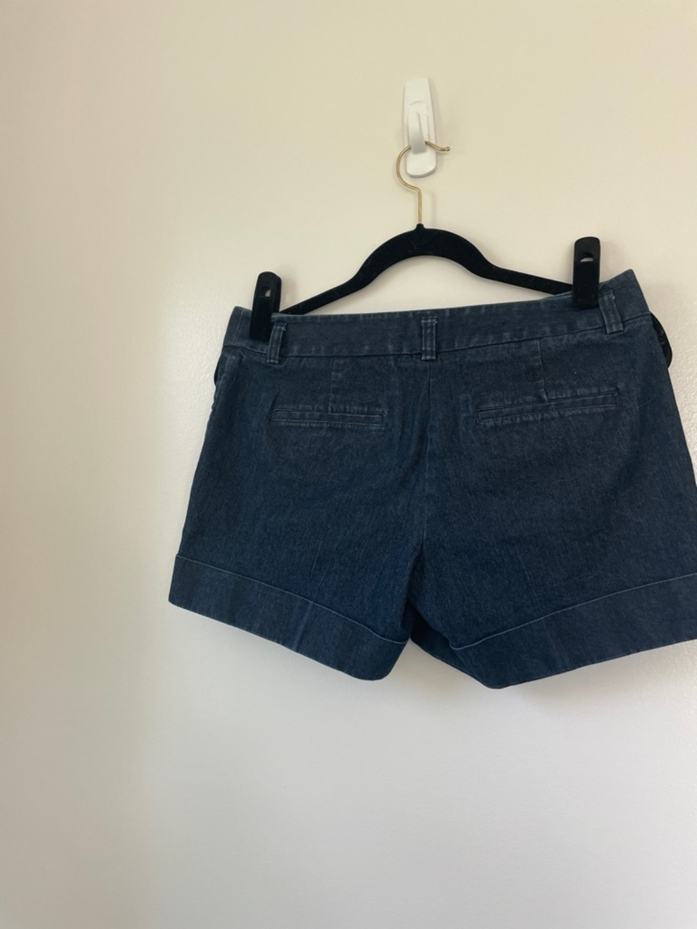 Express Dark Denim Cuffed Jean Shorts - Picture 5 of 7